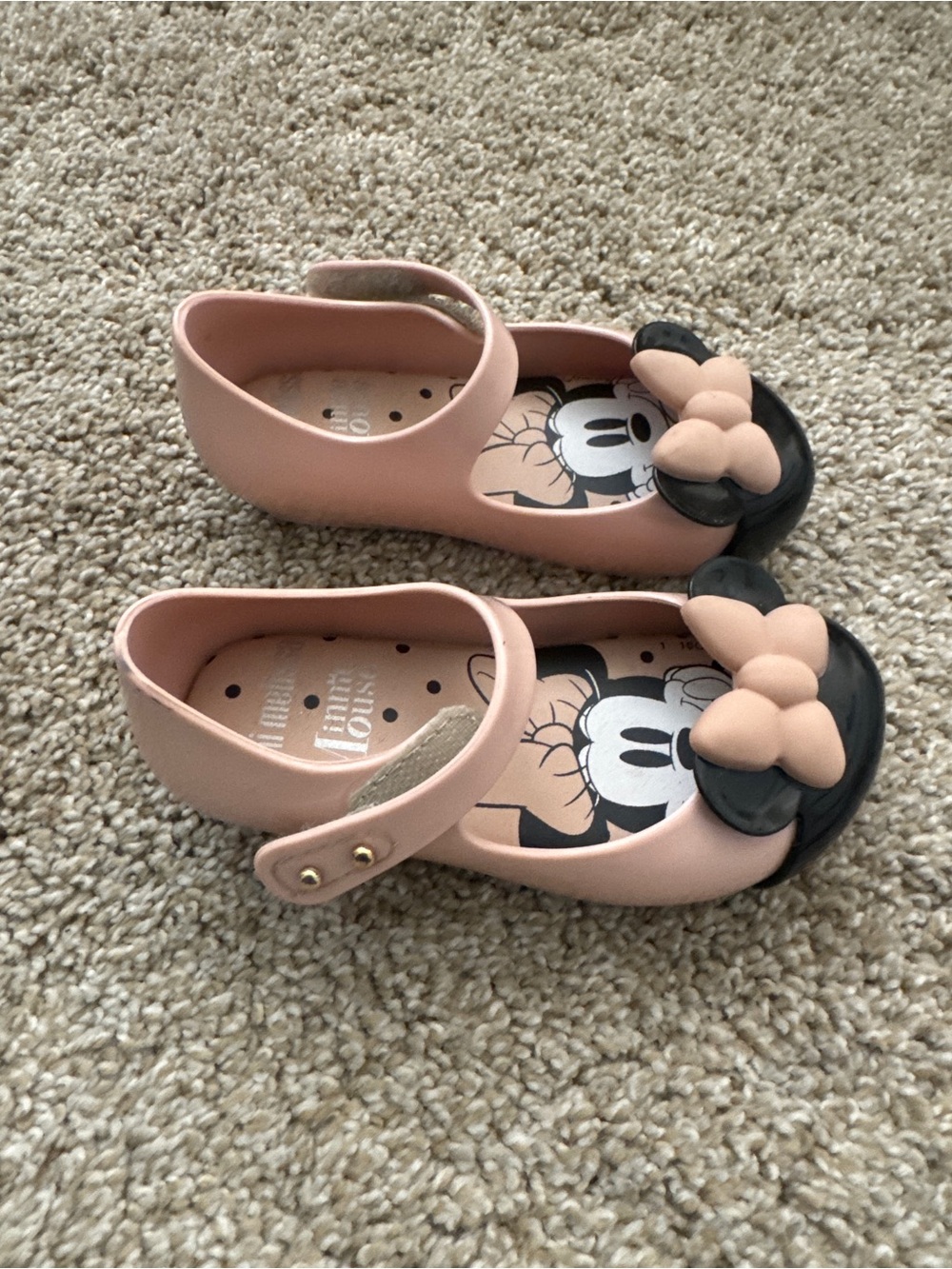 Size 7 Toddler Girl’s Mini Melissa Minnie Mouse jelly Mary Jane shoes